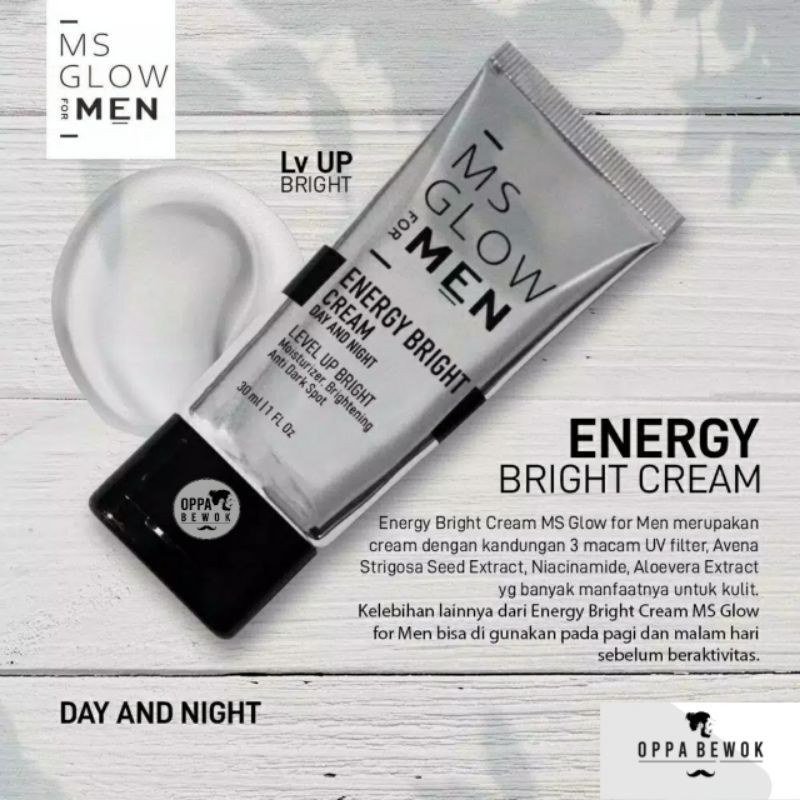 [ ORIGINAL BPOM ] MS GLOW MEN ENERGY BRIGHT CREAM SKINCARE PRIA GLOW UP