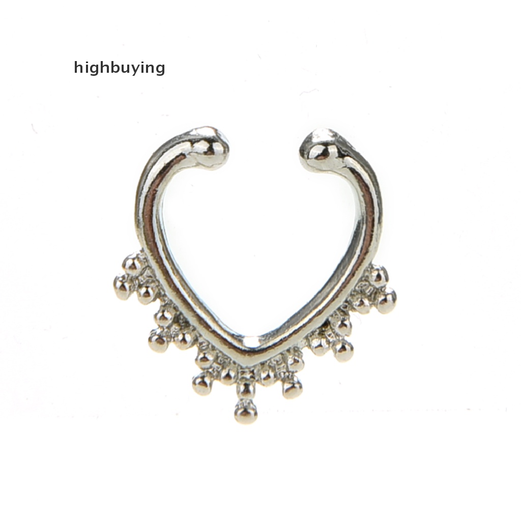 Hbid 1pc Cincin Tindik Hidung Palsu Bahan Stainless Steel