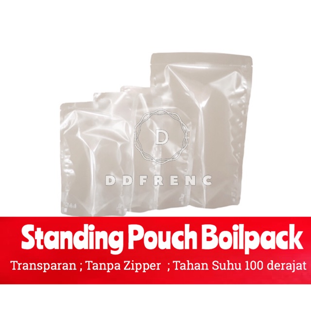 Standing Pouch Boil pack 250 tahan panas oven rebus 13x20 cm transparan rendang frozen food