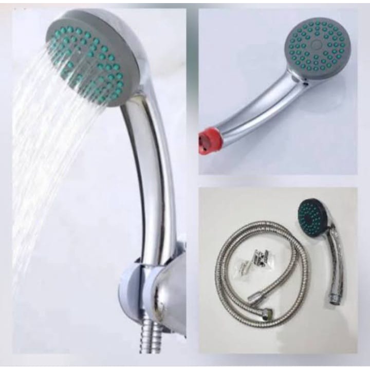 paket 4 in 1 shower HS-72 set free kran cabang selang holder