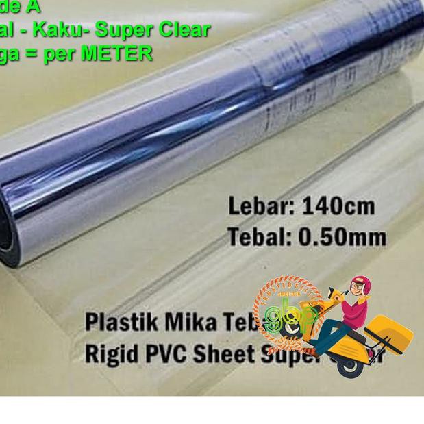 

FR-754>> CS 0.5mm 140cm Plastik Mika Kaku Rigid PVC Super Clear Lebar Tebal ORI