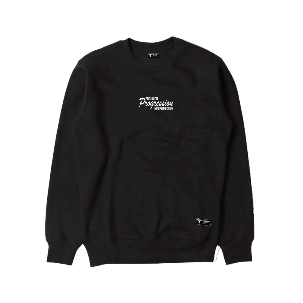 TALKING Sweatshirt Pria Wanita PROGRESSION Hitam