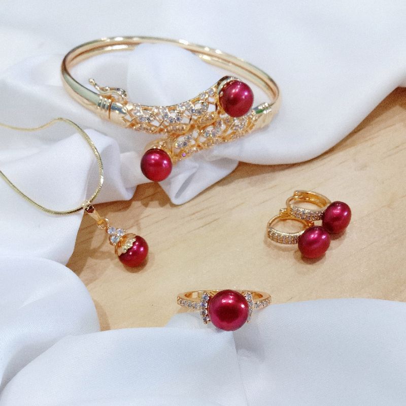 Satu Setelan Perhiasan Mutiara Lombok Asli Bersertifikat || set perhiasan || set perhiasan xuping ||