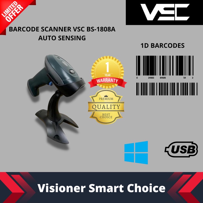 Jual BARCODE SCANNER VSC BS1808A AUTOSENSING Shopee Indonesia