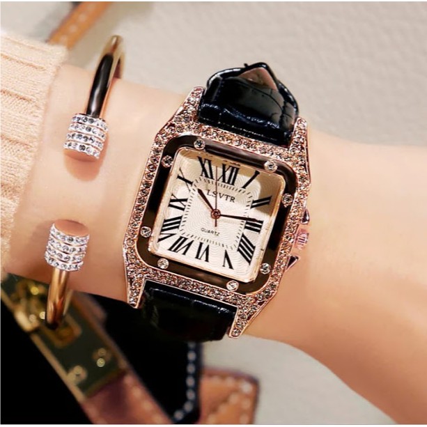 LDS J007 JAM TANGAN PETAK DIAMOND FASHION WANITA JAM IMPORT BATAM MURAH JAM IMPORT KEKINIAN