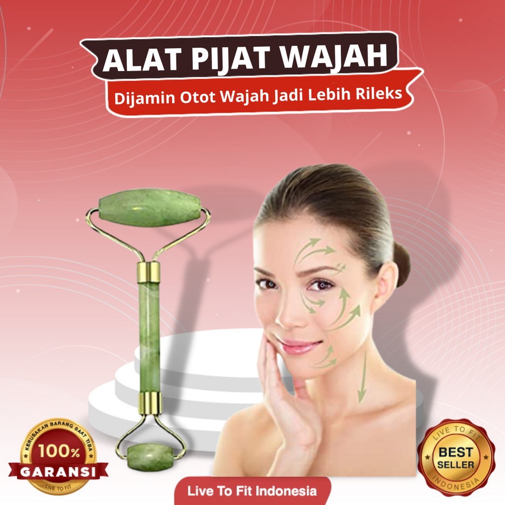 Guasha Face Roller Messager Jade Alat Pijat Penirus Muka Wajah Pipi