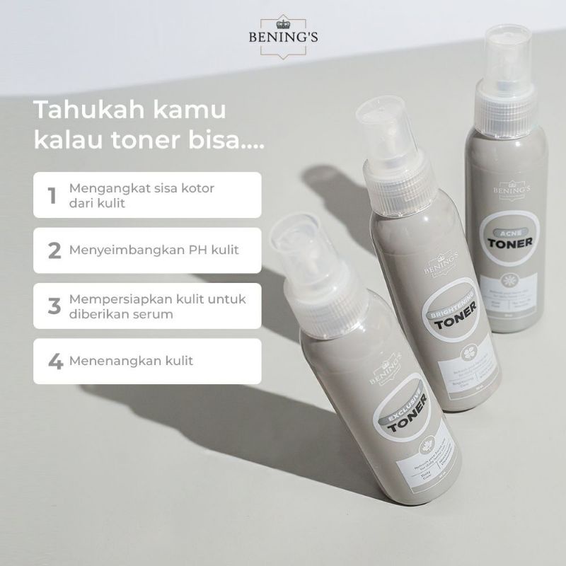 toner acne, brightening, Exclusive bening's Indonesia bening skincare