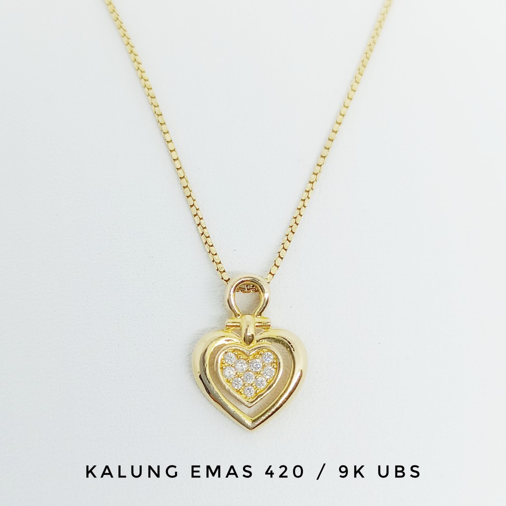 Kalung Love Emas UBS Kadar 420 (9K) Berat 3.28 gram