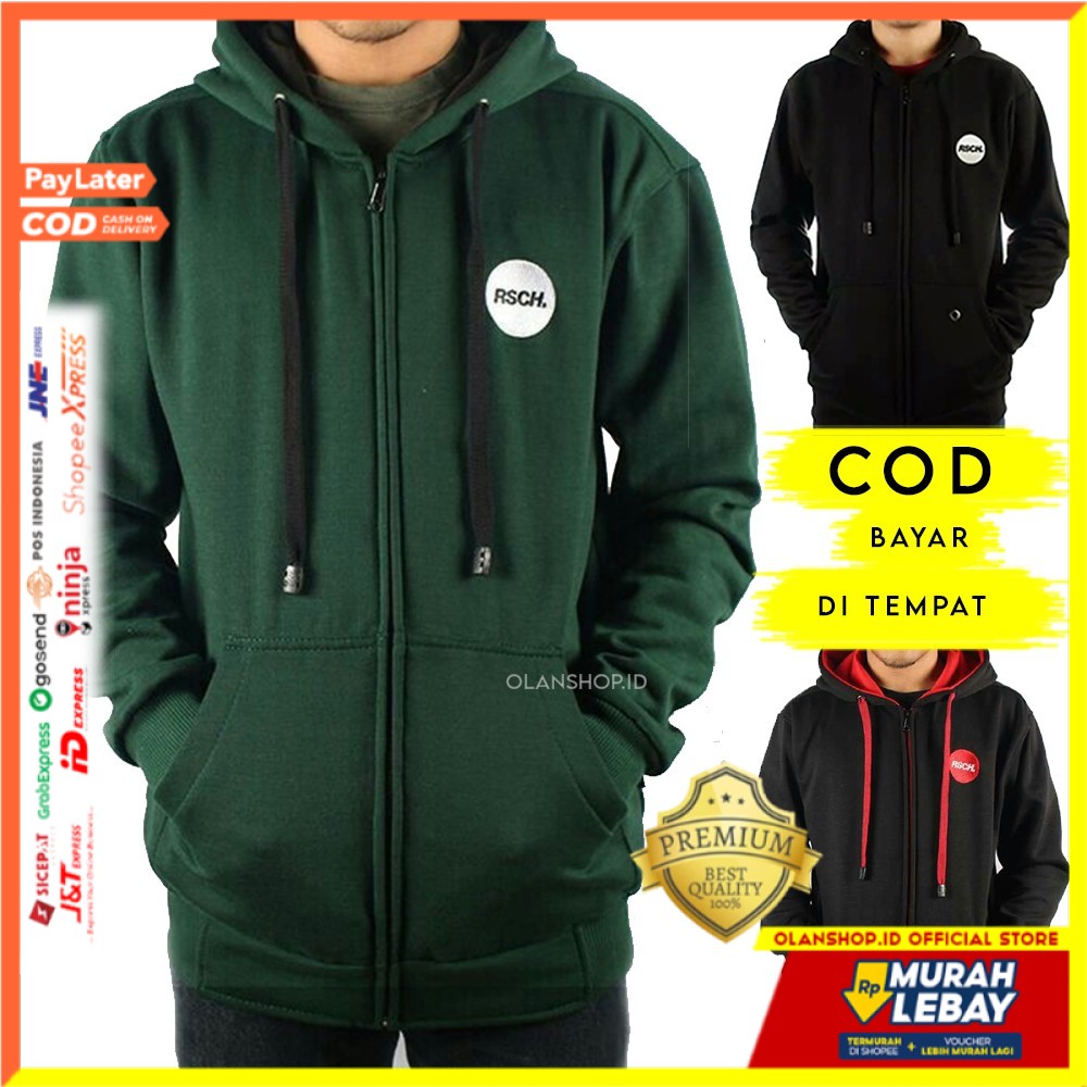 [MURAH BANGET] JAKET RSCH SWEATER DISTRO HOODIE ZIPPER PRIA BANDUNG