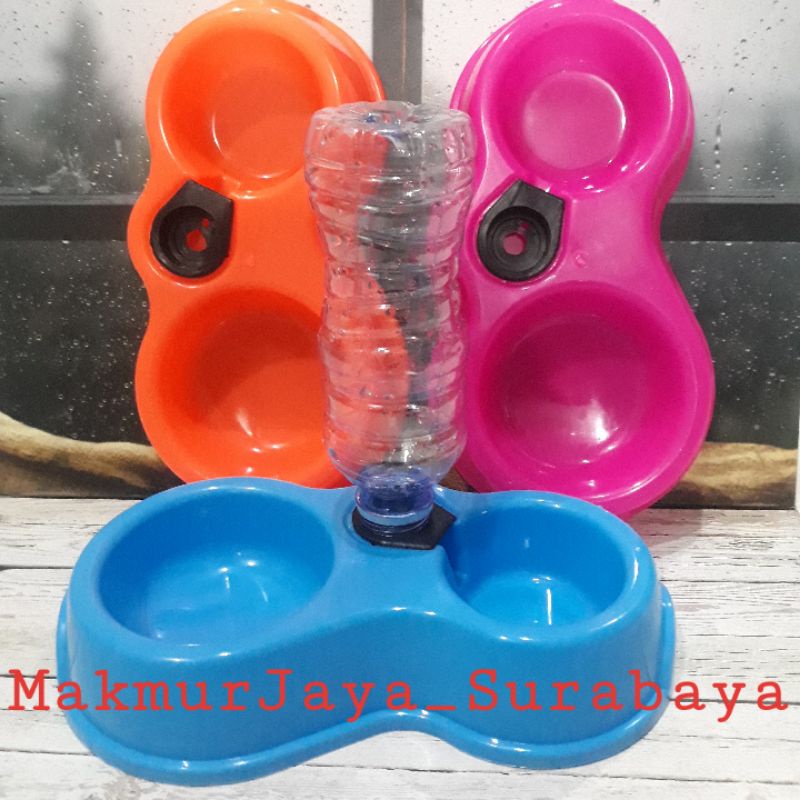 Tempat Makan &amp; Minum Double Auto Water untuk Anjing Kucing Kelinci merk Chiro(Cp13)