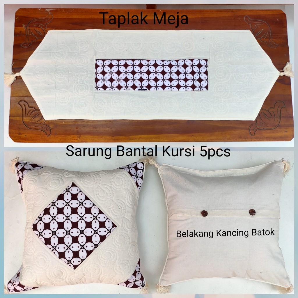 Sarung Bantal Kursi Sofa Batik Set Taplak Meja Murah Khas Jogja