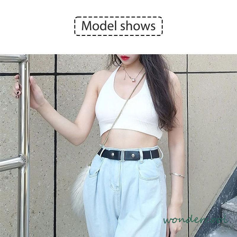 Cod Hiasan Bebas Lubang /Ikat Pinggang Wanita Ring Belt Match Sabuk All-Match Elastis Tanpa Tanda Fashion-Won