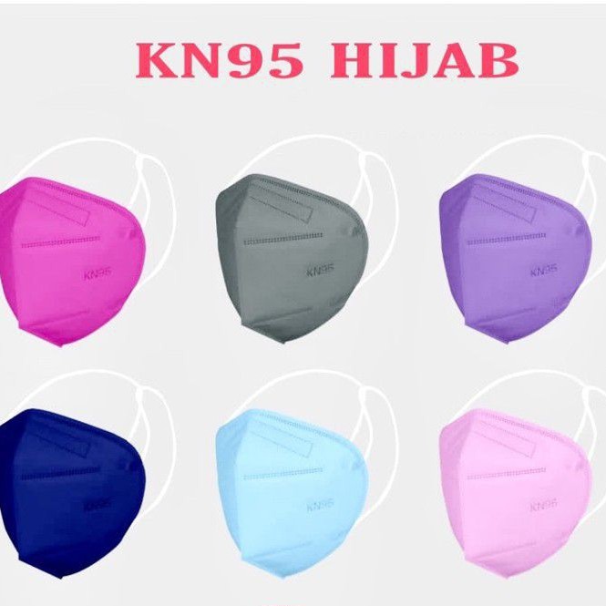 10PCS MASKER KN95 DEWASA WARNA HIJAB HEADLOOP 5PLY 1W