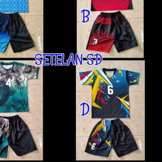 Baju Voli Stelan Anak SD & TK Bahan Serena