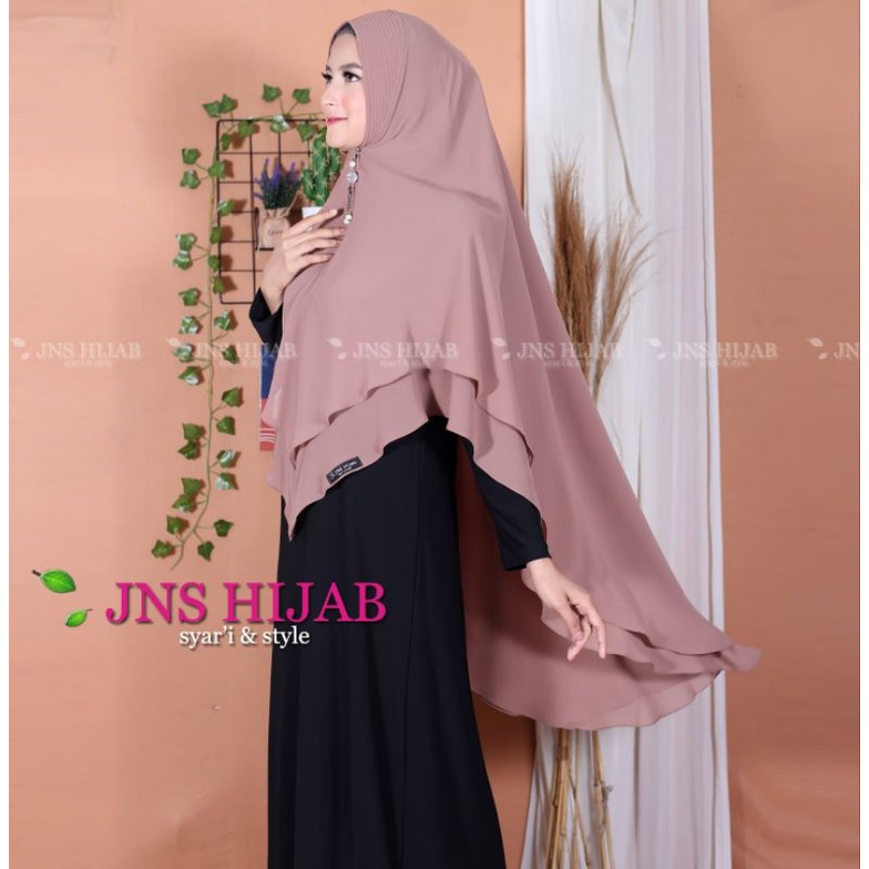 khimar LV standar hijab ceruty 2 layer/jilbab syari soft pet antem ori jns