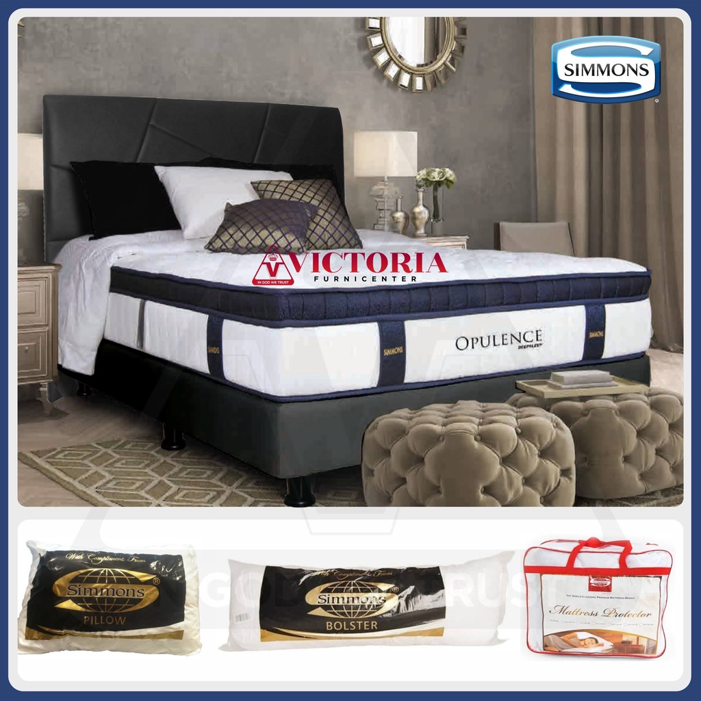 Simmons  Opulence  Fullset  Full Set  180 x 200  180x200  Kasur Spring Bed Springbed Termurah Paling