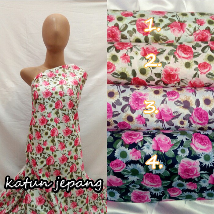 Kain Katun Jepang Premium Ori Tokai Fuji Murah Grosir Rose Romantic Shopee Indonesia