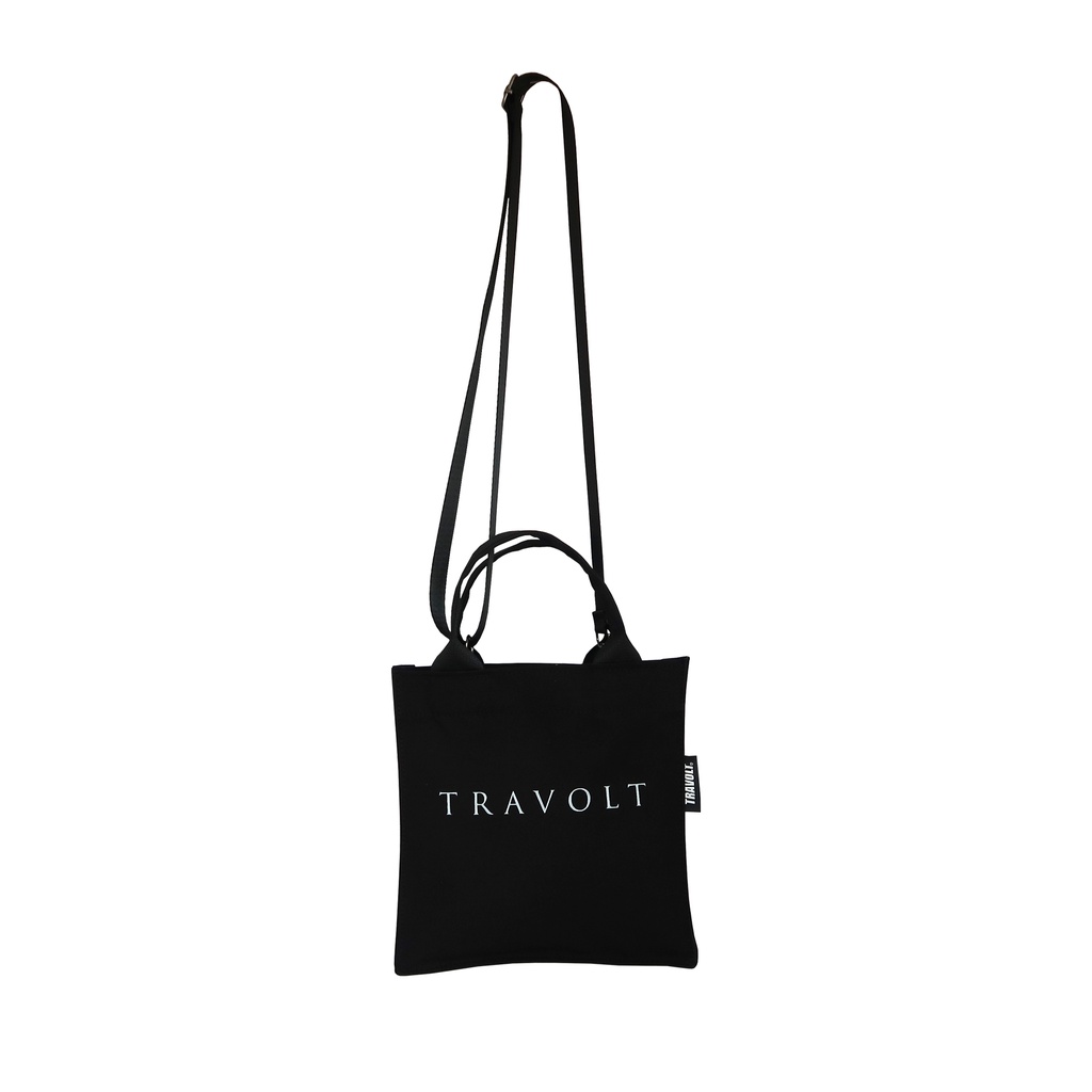 Totebag Canvas - Port - Selempang - Hitam - Tas Kanvas - Travolt - Crossbody