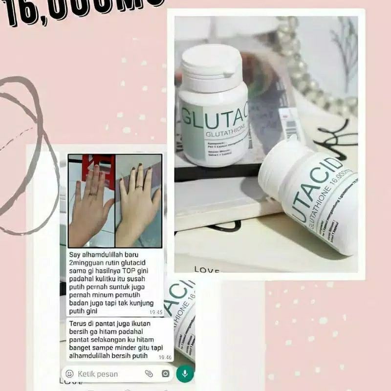 Glutacid Original Murah Whithening 16 000 Mg Original Whitening Booster Obat Pemutih Wajah - Badan - Glutacid Original Whitening Booster 16 000mg Obat Suplemen Herbal Glutacid Asli 100% Original