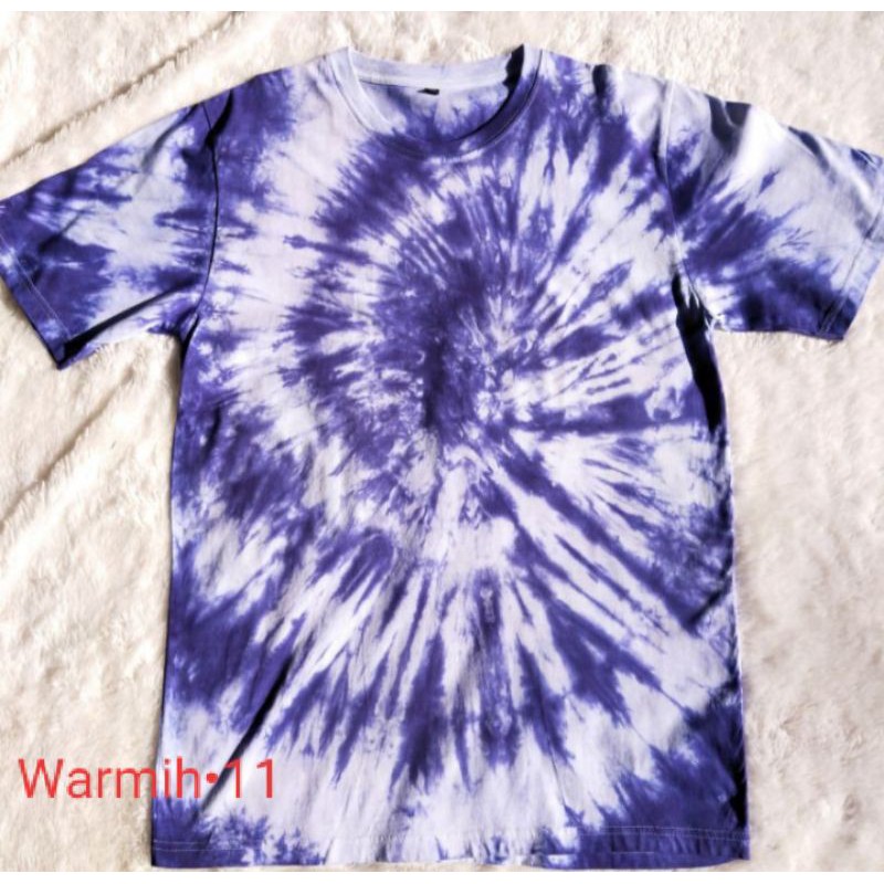 kaos Tie Dye Putih-biru