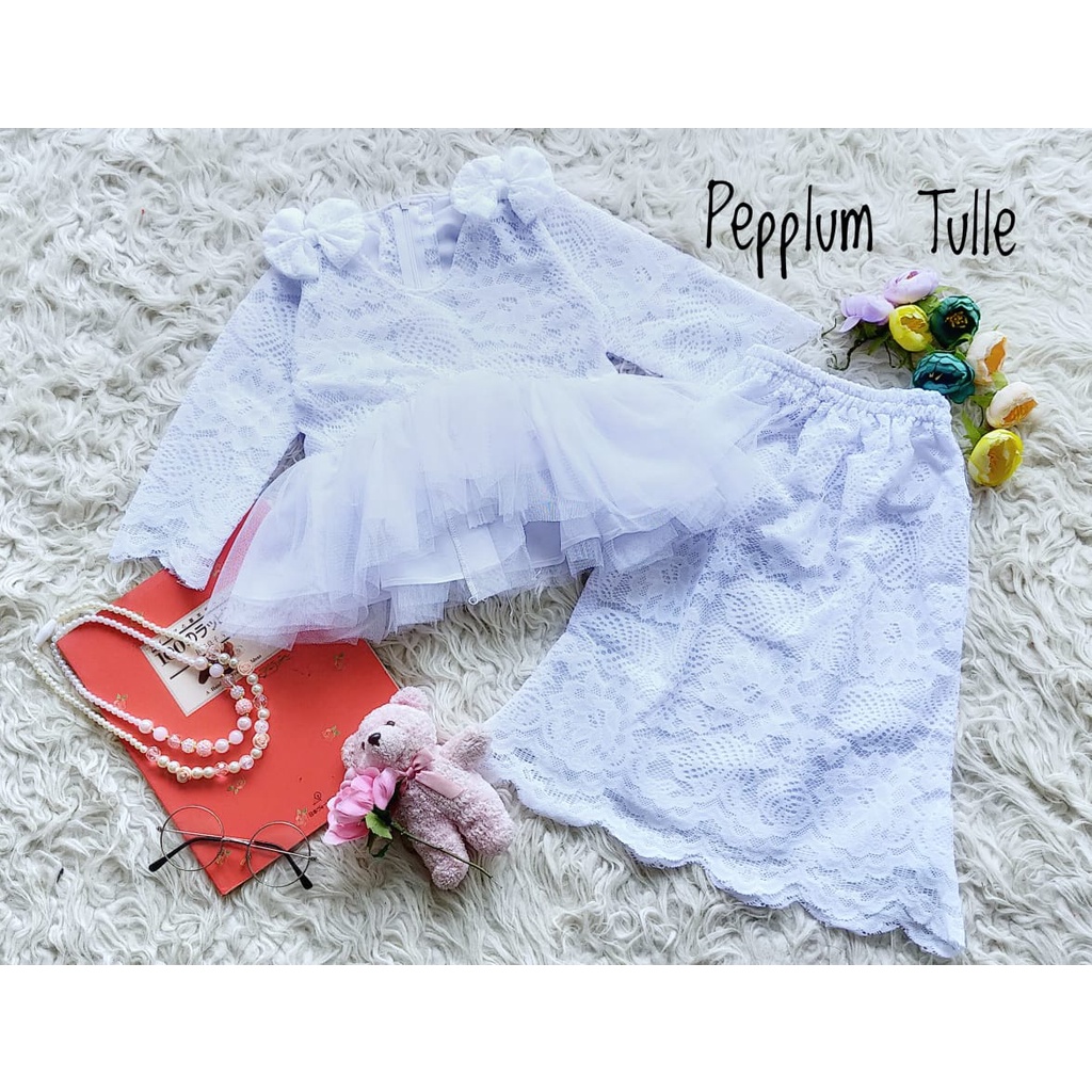 Kebaya Pepplum Tulle Anak Unik/Baju Adat/Kebaya Anak