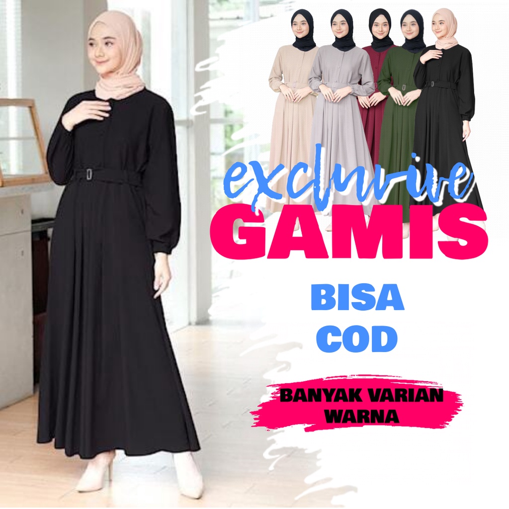 Gamis remaja Pesta Kekinian Premium Jumbo Syari Wanita Terbaru 2022 Polos Hitam Putih Modern