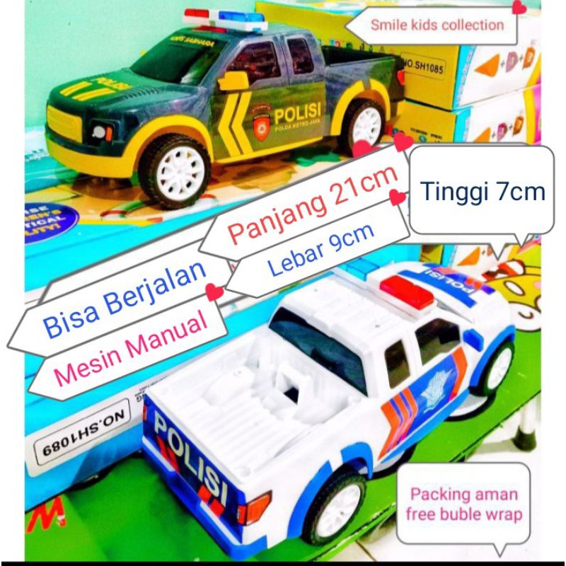 MOBIL POLISI PICK UP RKC SPORT Variasi Warna Putih Abu Kuning Mainan Anak Mesin Manual Gesekan Bisa Berjalan Dengan Cara Di Gesek SNI merek RKC-4