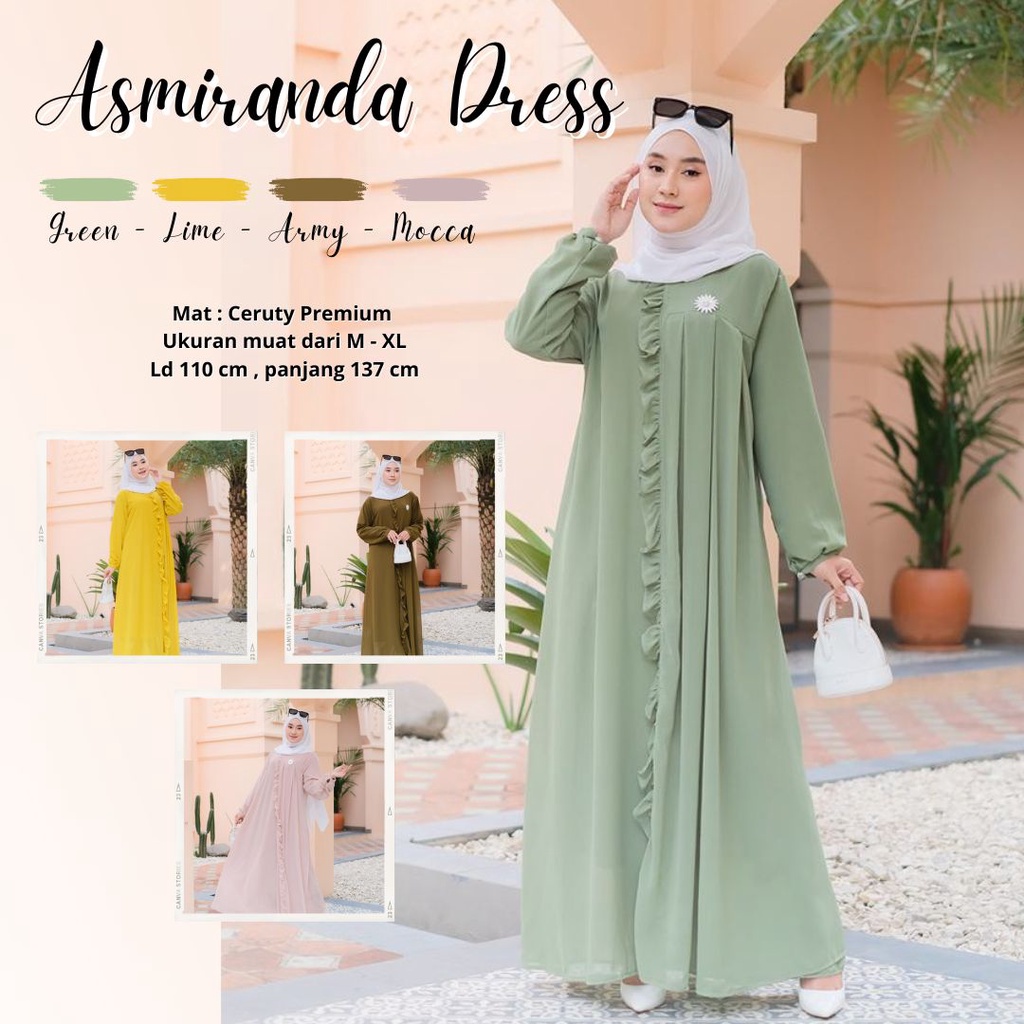 DRESS KONDANGAN - ASMIRANDA MAXY DRESS FREE BROSS - DRESS GAMIS CERUTY COCOK UNTUK ACARA KONDANGAN