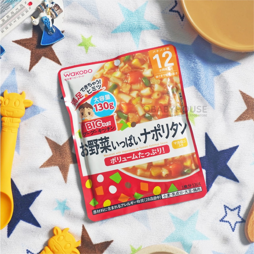 Wakodo Pouch Macaroni with Vegetables in Tomato Ketchup Sauce 12m