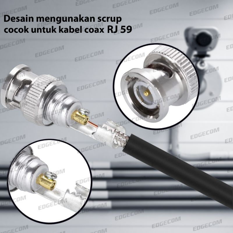 Konektor BNC Male Crimp Untuk Rg6 Per PCS / Satuan