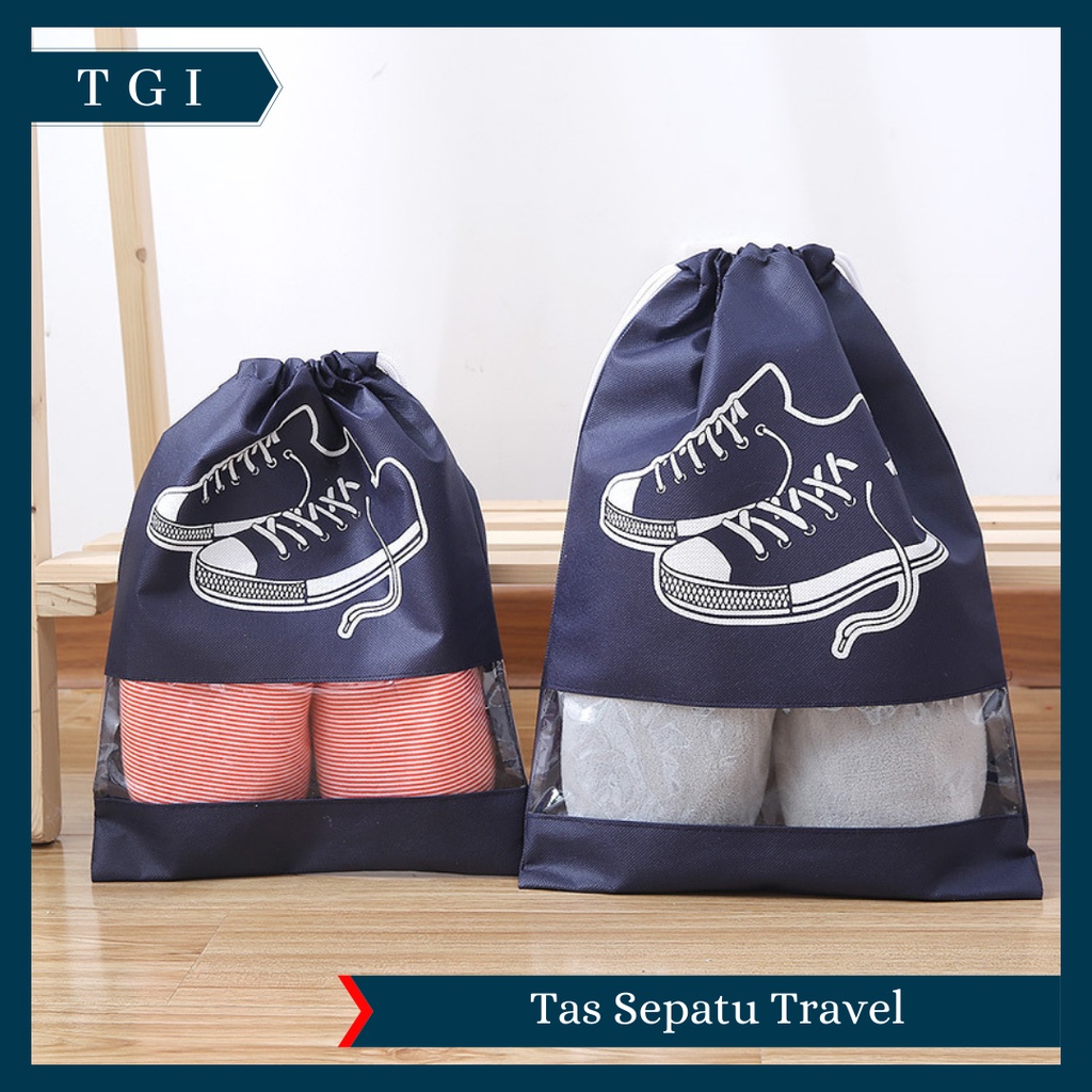 TGI - TAS SEPATU SPONBOUND SERUT KOREAN SHOE BAG TRAVEL SHOE POUCH MURAH