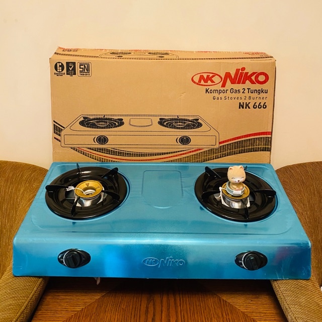KOMPOR 2 TUNGKU NIKO NKS666 NK S666 NIKO 666 S STAINLESS BERGARANSI