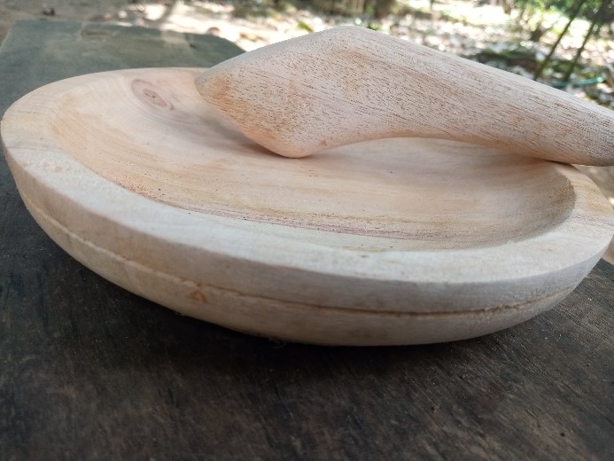 Cobek Kayu Besar Ulekan Kayu Besar Kecil Mini Bagus Sambal Ayam Geprek Penyet Baroque Mart