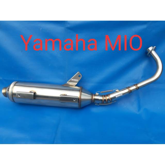 Knalpot standar racing Daeng Mio karbu full stenlis - knalpot Mio tsugi daeng full stenles