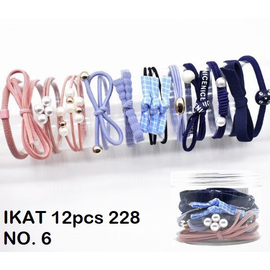 HC Ikat Rambut 12 Pcs KODE 228 Ikat Rambut Set Wanita Termasuk Tabung Kunciran Rambut Set-HC3049 MIX 3