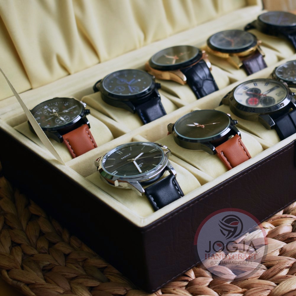 Exclusive Box Jam Tangan isi 10 JUMBO Kunci / Kotak Tempat Jam Tangan / Watch Box Organizer