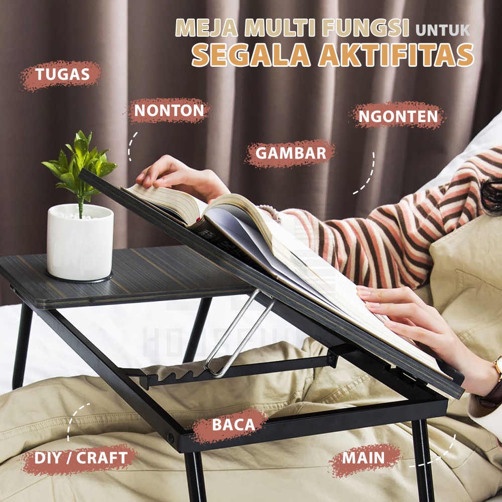 HUGO Meja Laptop Lipat Foldable Desk Zoomer Belajar Serbaguna