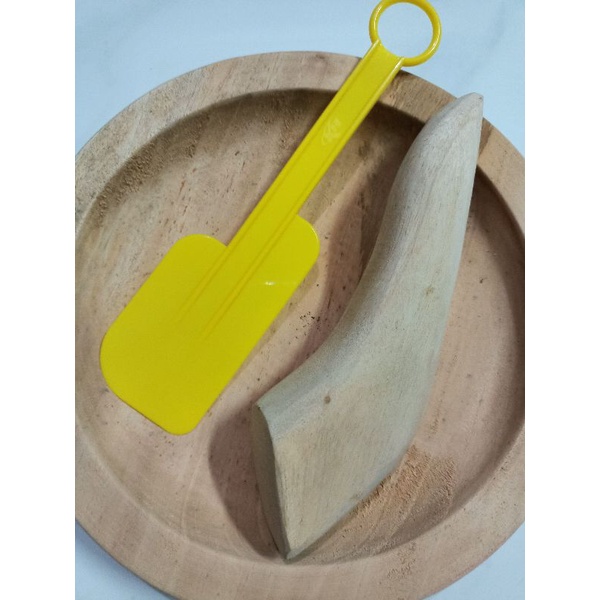 ULEKAN COBEK KAYU MAHONI BESAR GRATIS SPATULA