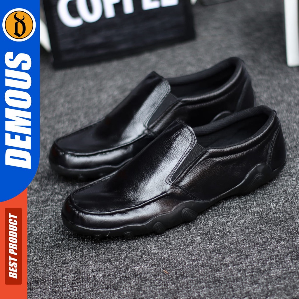 DEMOUS Wildex - Sepatu Slip On Pria Casual Kulit Asli