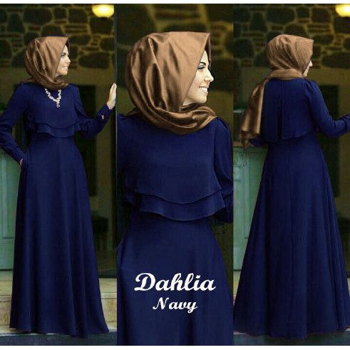 HOPYLOVY - Gamis Wanita Dahlia Maxi bahan Jersey Tanpa Pashmina