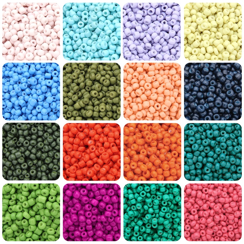 1000pcs Manik-Manik Kaca Czech Solid Lacquer Bake Ukuran 30g 3mm Untuk Membuat Perhiasan Gelang