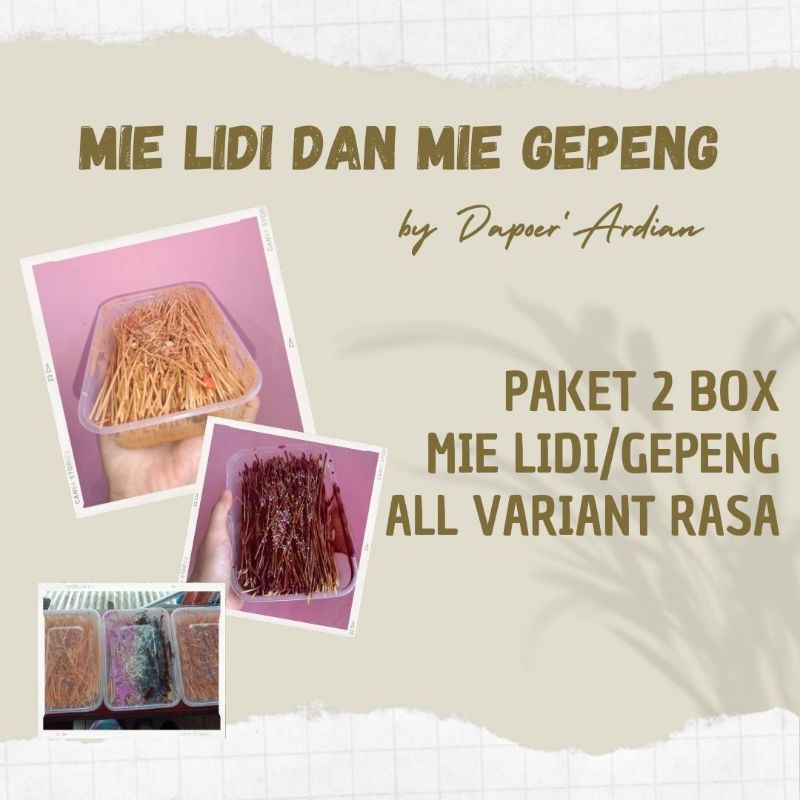 

PAKET 2 BOX / MIE LIDI / MIE GEPENG/ BOX 500ML