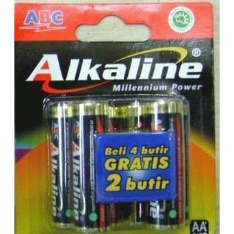Baterai Alkaline AA isi 6 / Baterai alkaline isi 6 AA