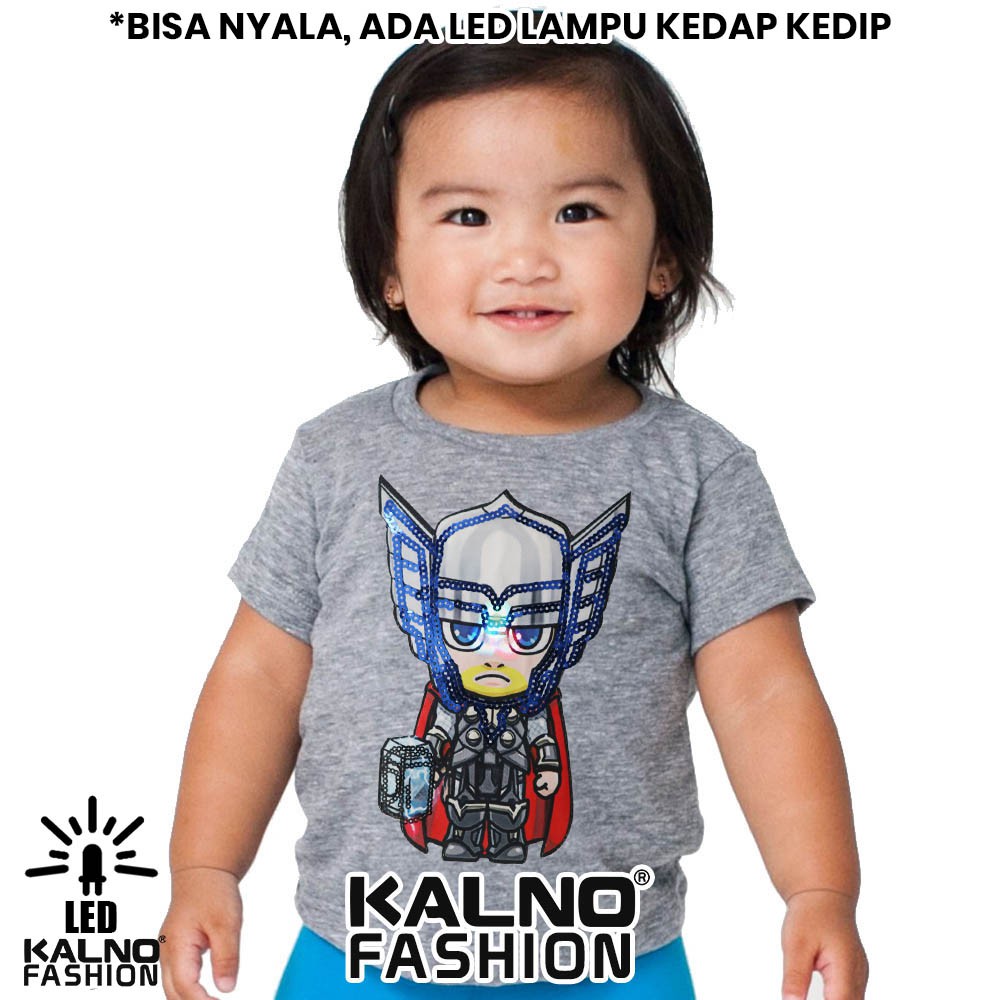 kaos baju anak THR 1 LED umur 1 - 7 tahun bisa nyala - THR KAOS LED KAOS NYALA