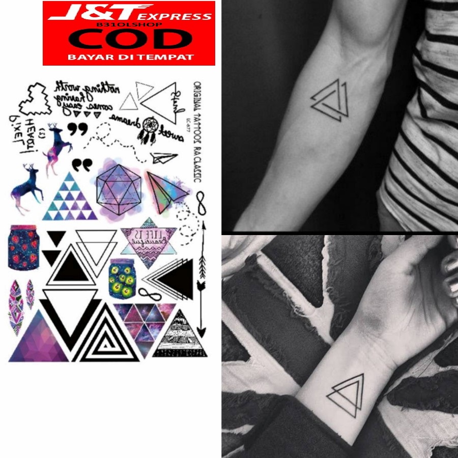 { BISA COD } TATO TEMPORER TRIANGLE segitiga / Temporary Tatoo palsu sticker