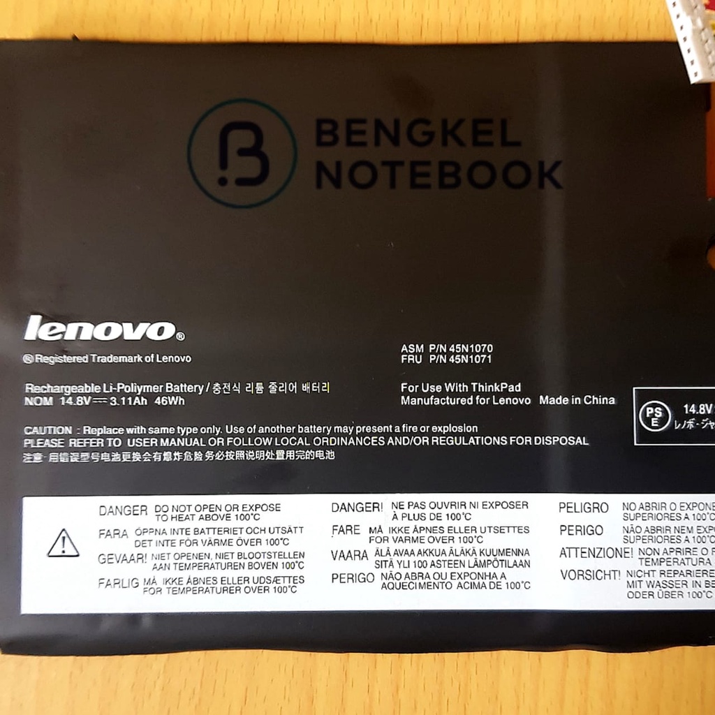 Baterai Lenovo ThinkPad X1 Carbon Gen1 3444 3448 3460 45N1070