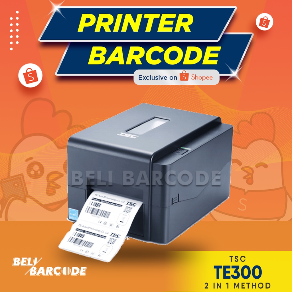 Printer Barcode TSC TE300 Cetak Stiker Label Thermal Semicoated 300 dpi