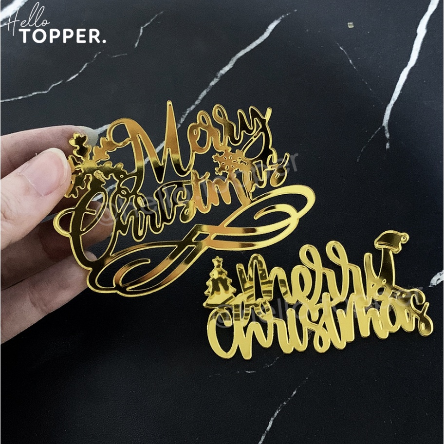 Christmas Hampers Tag Mirror 8cm | Hiasan Hampers Natal | Acrylic Tag