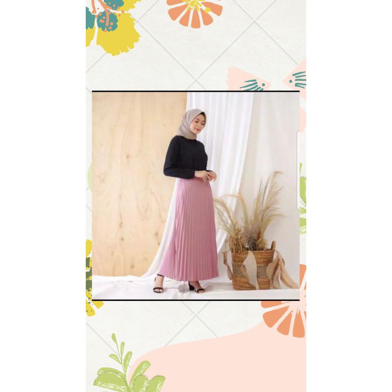 Rok plisket dusty pink