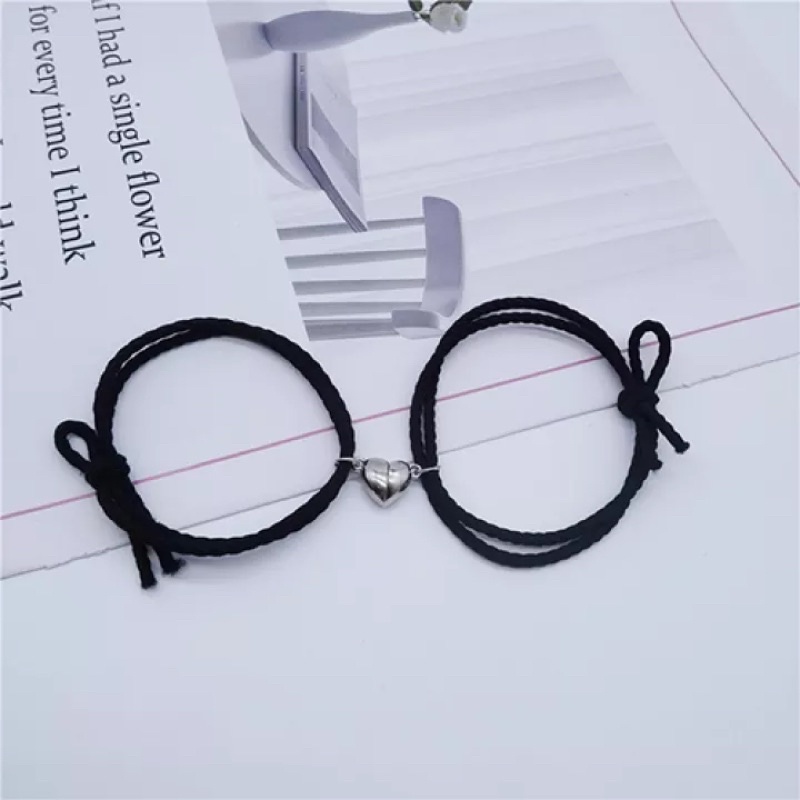 AG11 2 Pcs/set Gelang Cinta Pasangan Tali Kepang Magnetik Gaya Cina Untuk / Pria / Wanita